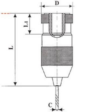 Uchwyt wiertarski samozaciskowy 1-16mm B18