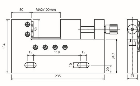 Imadło nierdzewne do EDM VSTV-100W Vertex