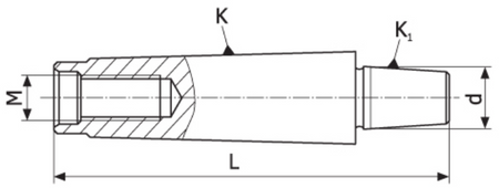 Trzpień wiertarski z gwintem MS4 - B22