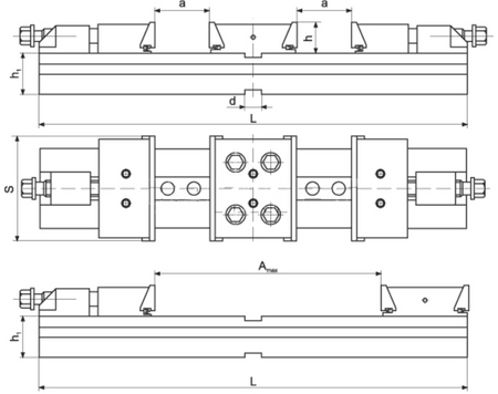 Imadło stalowe precyzyjne podwójne 2x270/175mm