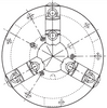 Uchwyt tokarski 3-szczękowy 315mm, montaż od czoła - Tajwan