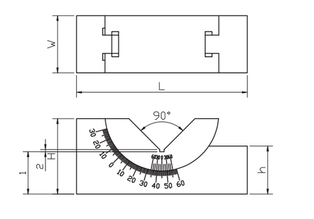 Pryzma kątowa VAP-2  - 49x30x102 0-60°