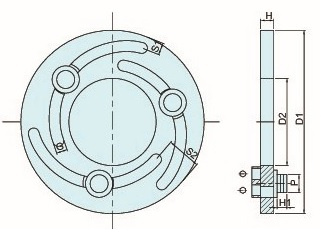 Przyrząd do wytaczania szczęk w uchwytach o średnicy 200 mm