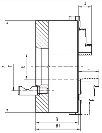 Uchwyt tokarski dokładny 250mm - Bison 3545-250-8-P