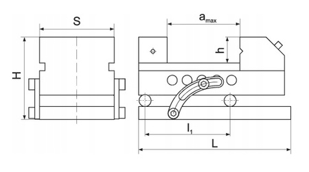 Imadło sinusowe bezwrzecionowe, uchylne 125mm