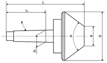 Kieł obrotowy centrujący do rur 40-120mm - Morse 5
