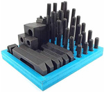 Zestaw elementów mocujących M18/20 mm – łapy dociskowe, płytki, śruby